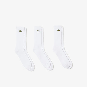 Lot de 3 paires de chaussettes hautes Lacoste Sport - Blanc