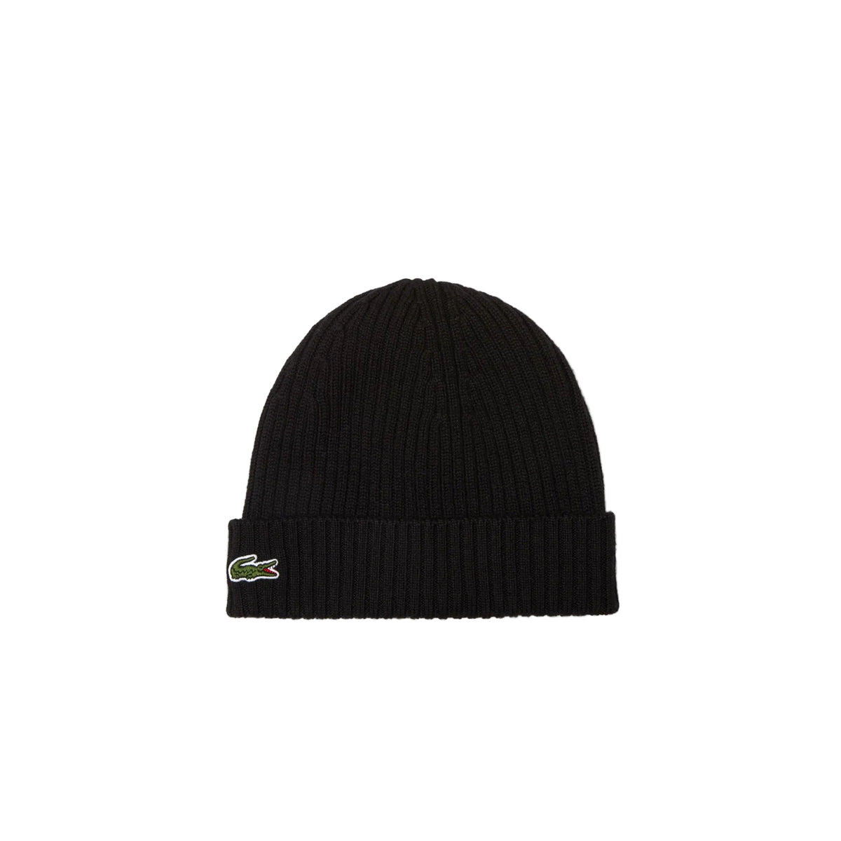 Unisex Rib Knit Brushed Wool Beanie - Black