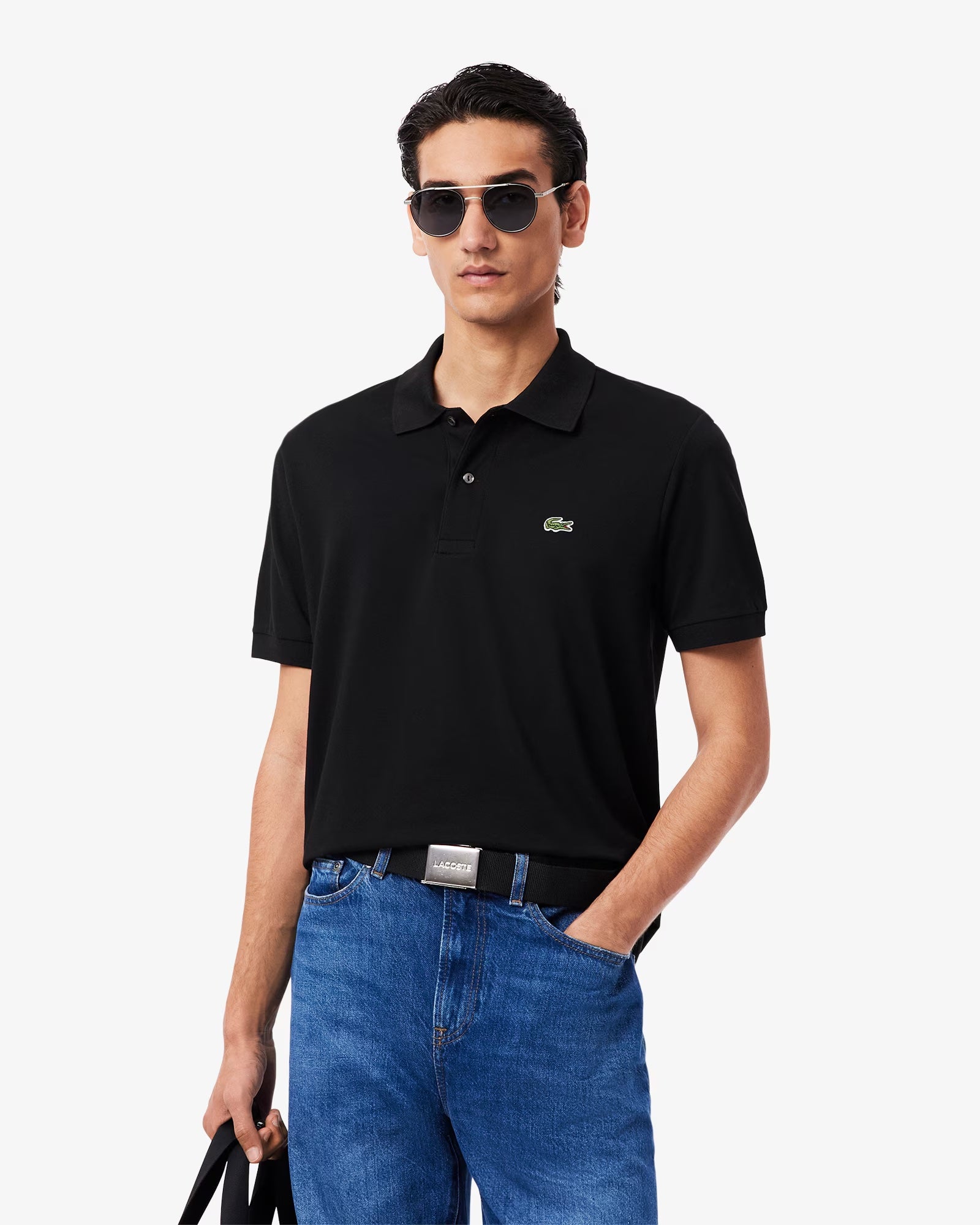 Ceinture homme en sangle avec boucle gravée Édition Made in France - Black