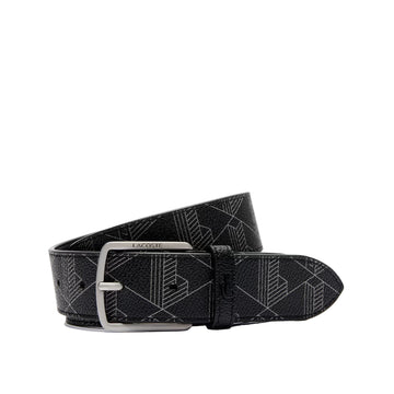 Ceinture en toile enduite monogrammée - noir
