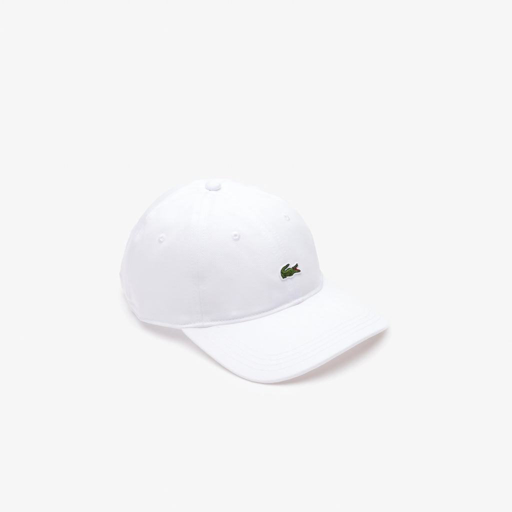 Casquette unisexe unie Lacoste en twill de coton biologique - blanc