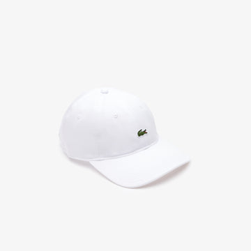Casquette unisexe unie Lacoste en twill de coton biologique - blanc