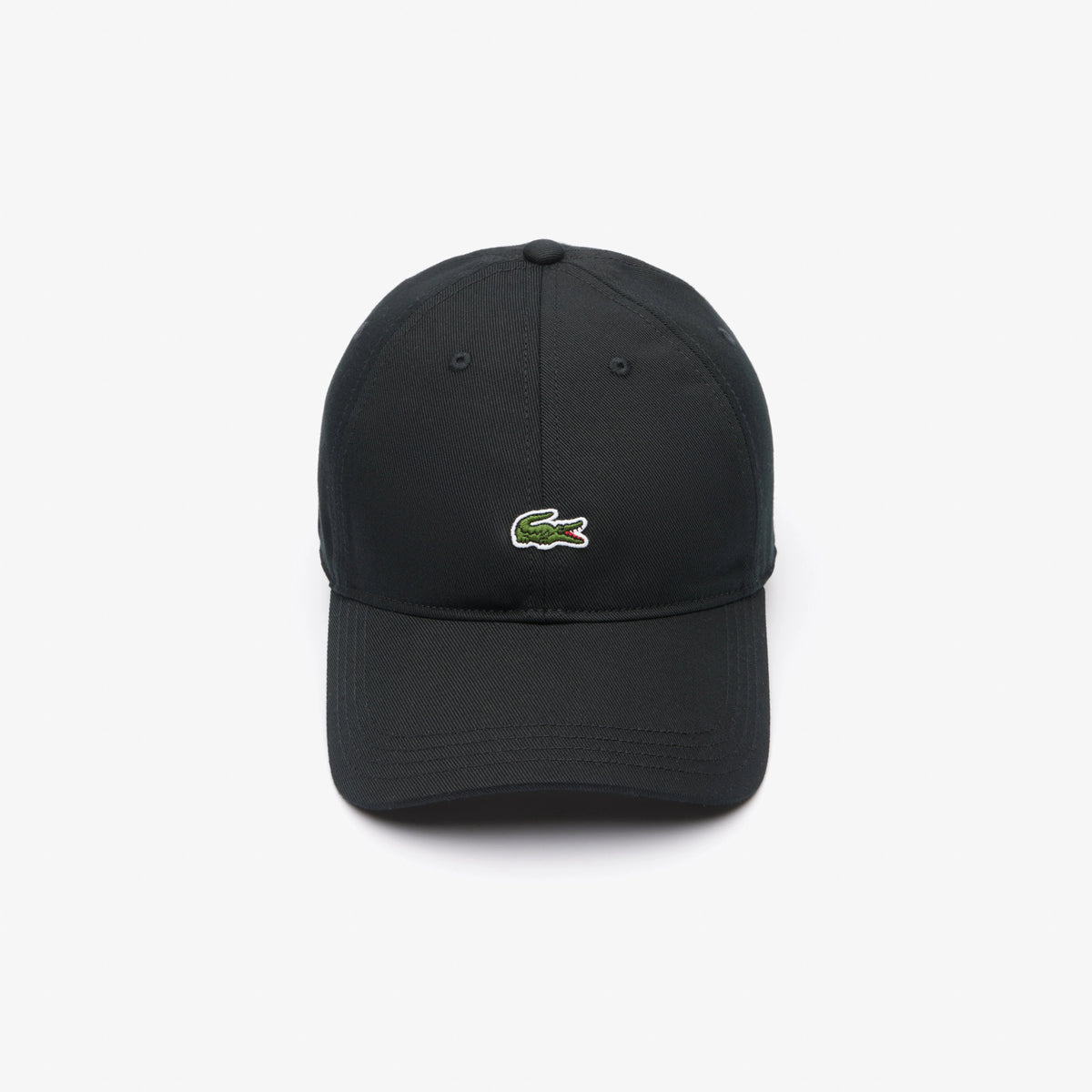 Casquette unisexe unie Lacoste en twill de coton biologique - noir