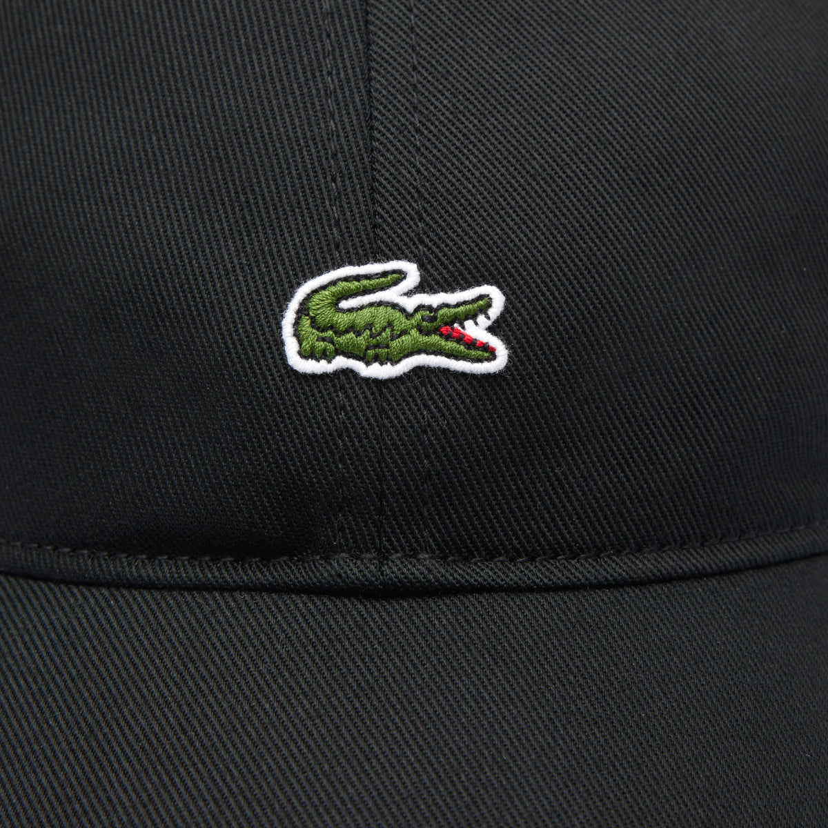 Casquette unisexe unie Lacoste en twill de coton biologique - noir