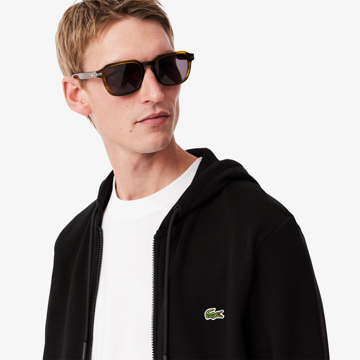 Men's Zip-Up Fleece Hoodie - Black