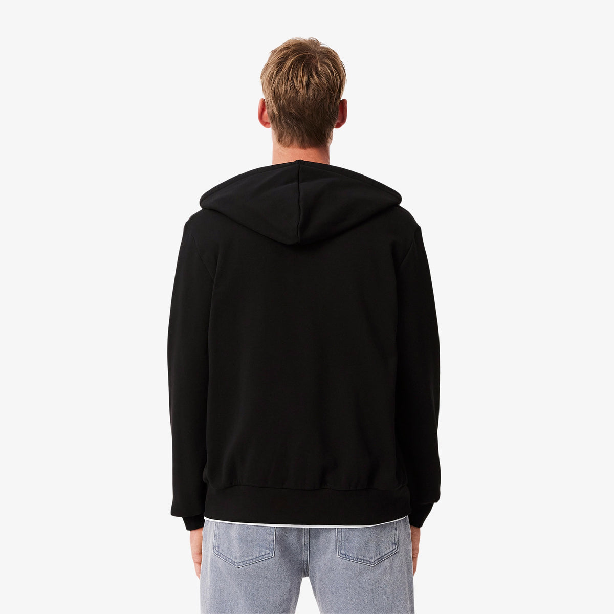 Men's Zip-Up Fleece Hoodie - Black