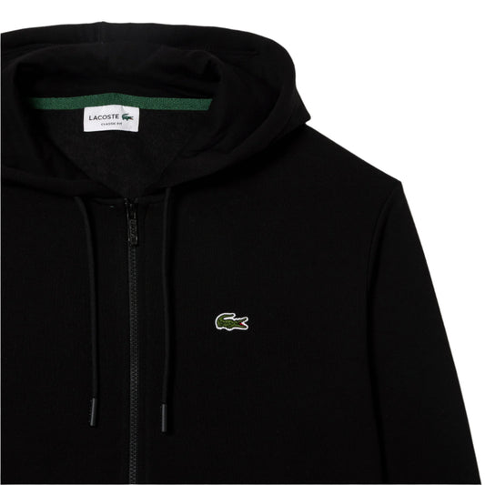 Sweatshirt zippé homme en polaire avec poche kangourou - NOIR