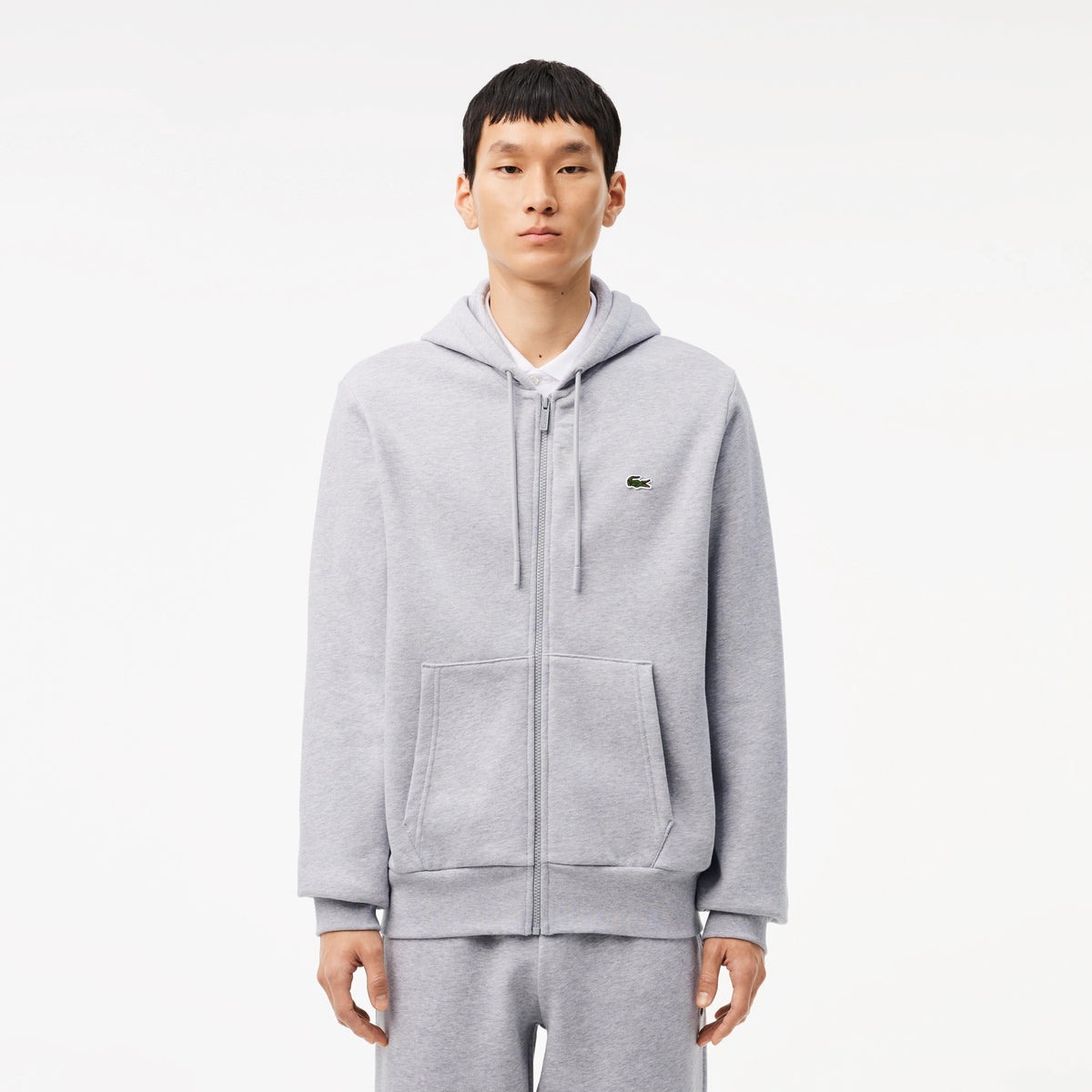Men's Zip-Up Fleece Hoodie - Grey