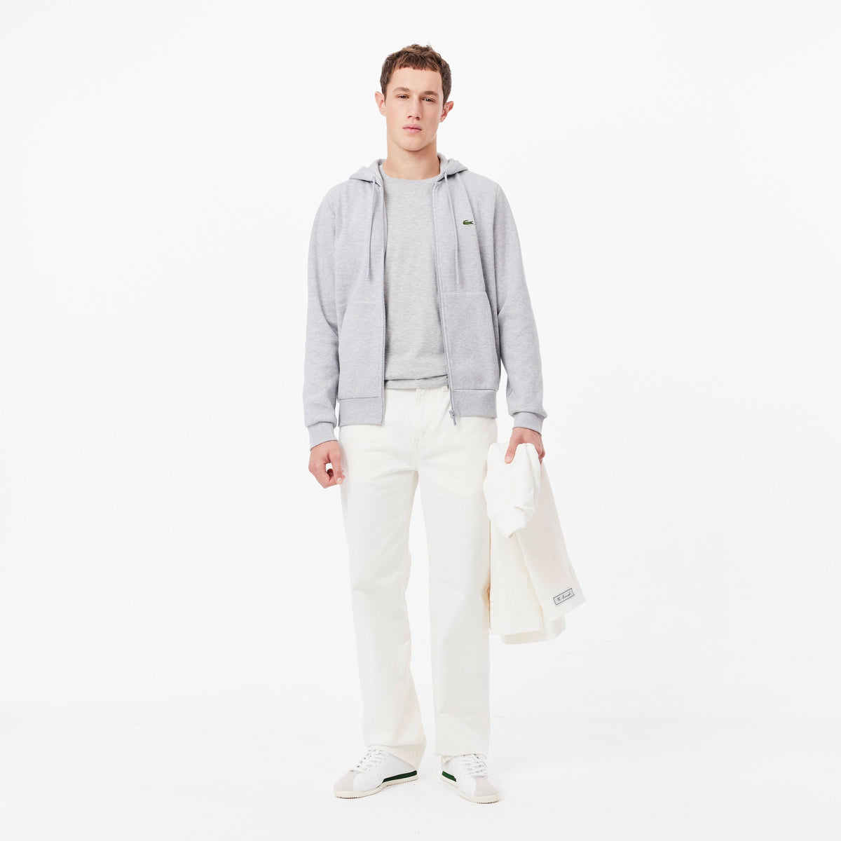 Men's Zip-Up Fleece Hoodie - Grey