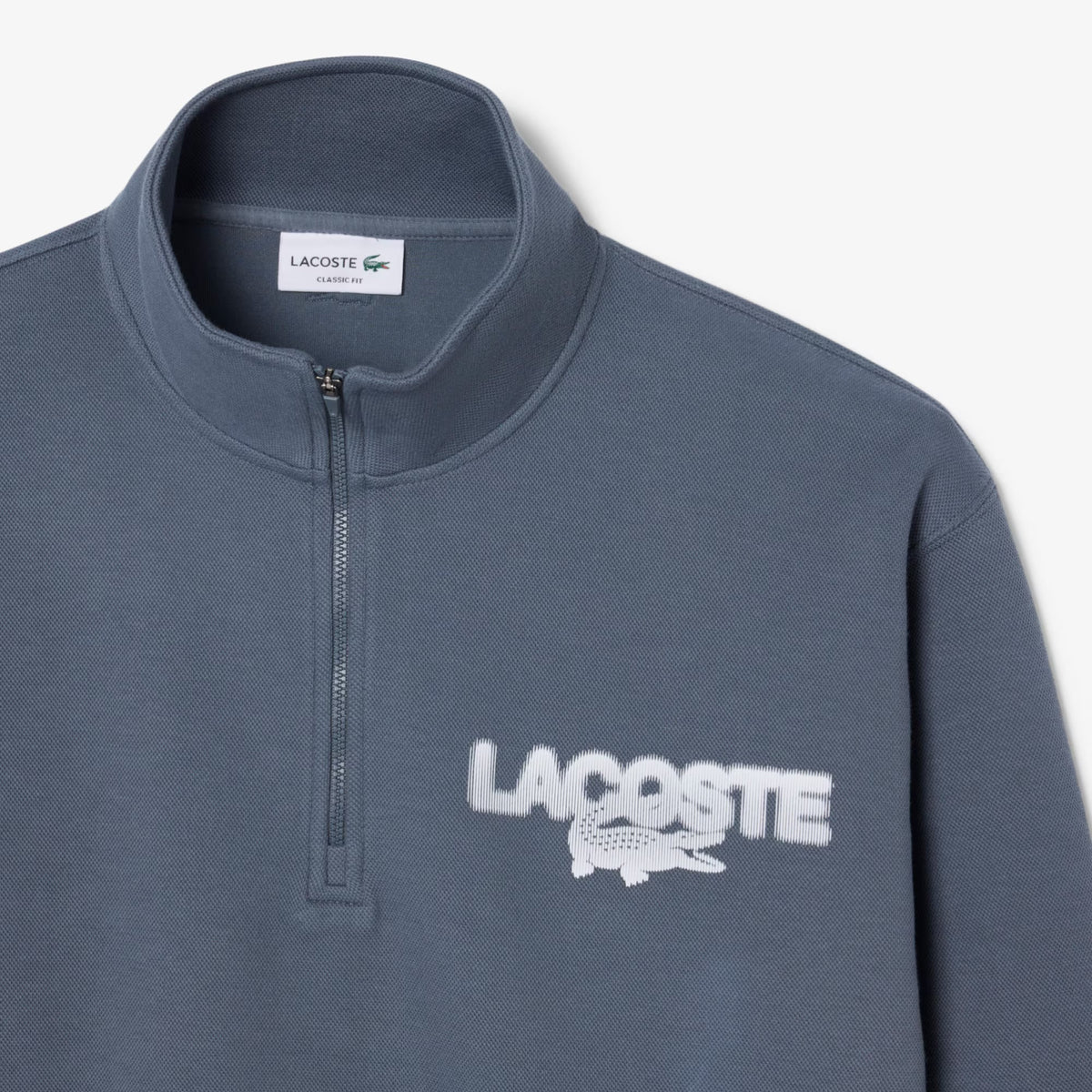 Branded Piqué Sweatshirt - Gray