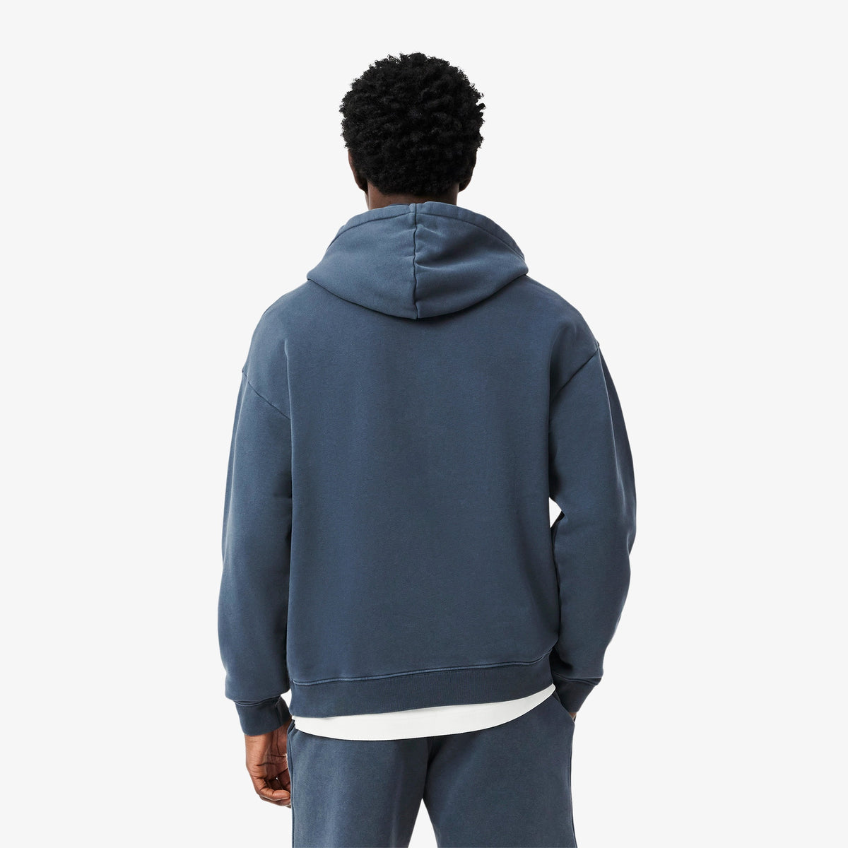 Washed Effect Hoodie - Bleu