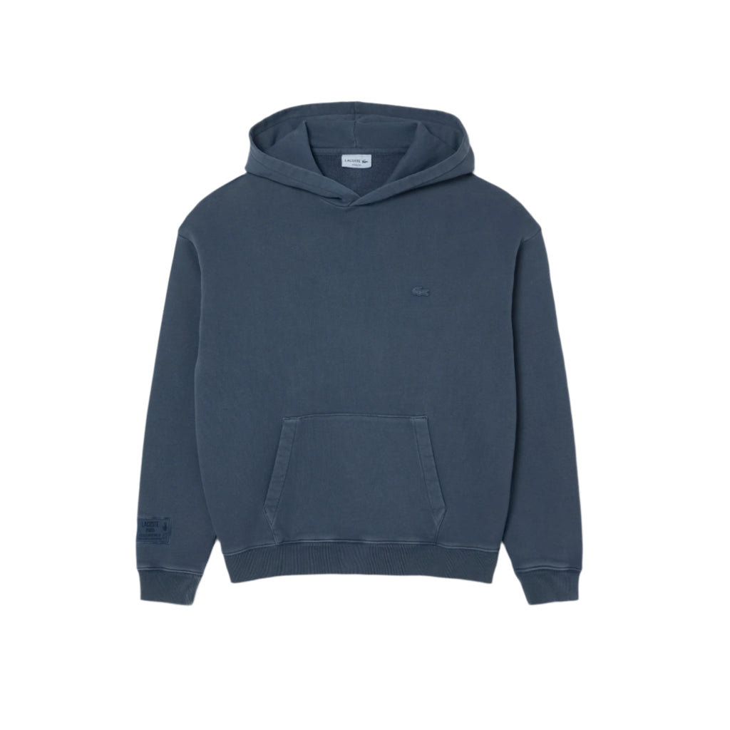 Washed Effect Hoodie - Bleu