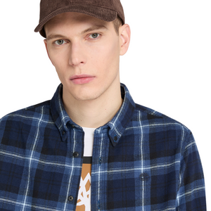 Chemise à carreaux en flanelle mi-épaisse pour hommes