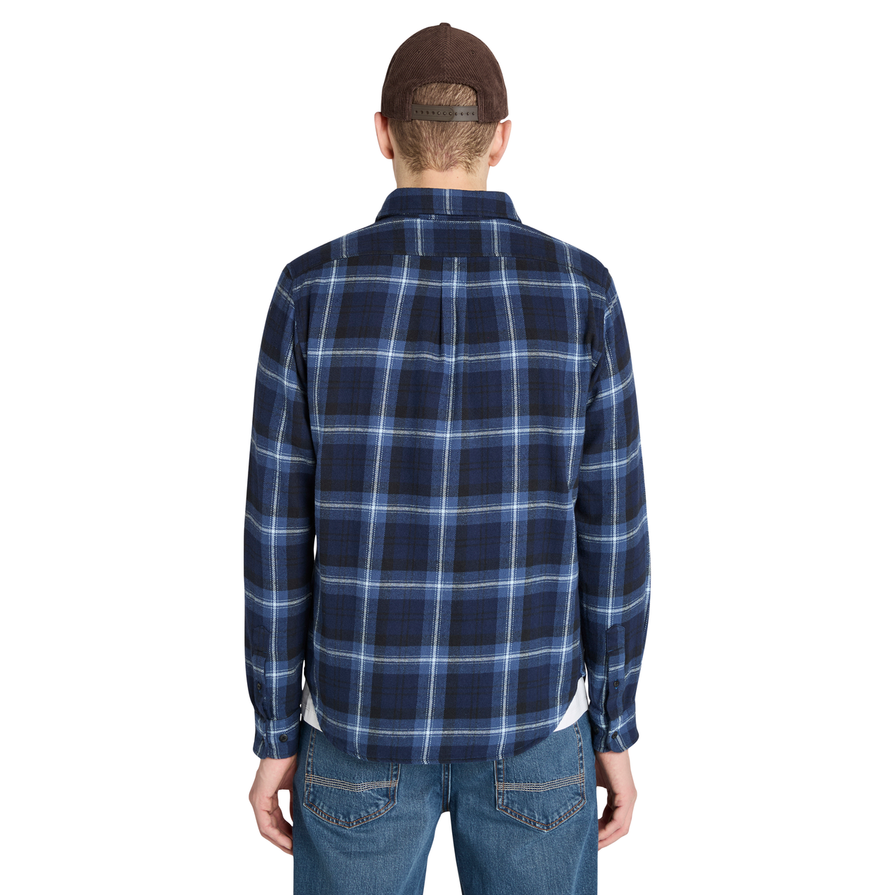 Chemise à carreaux en flanelle mi-épaisse pour hommes