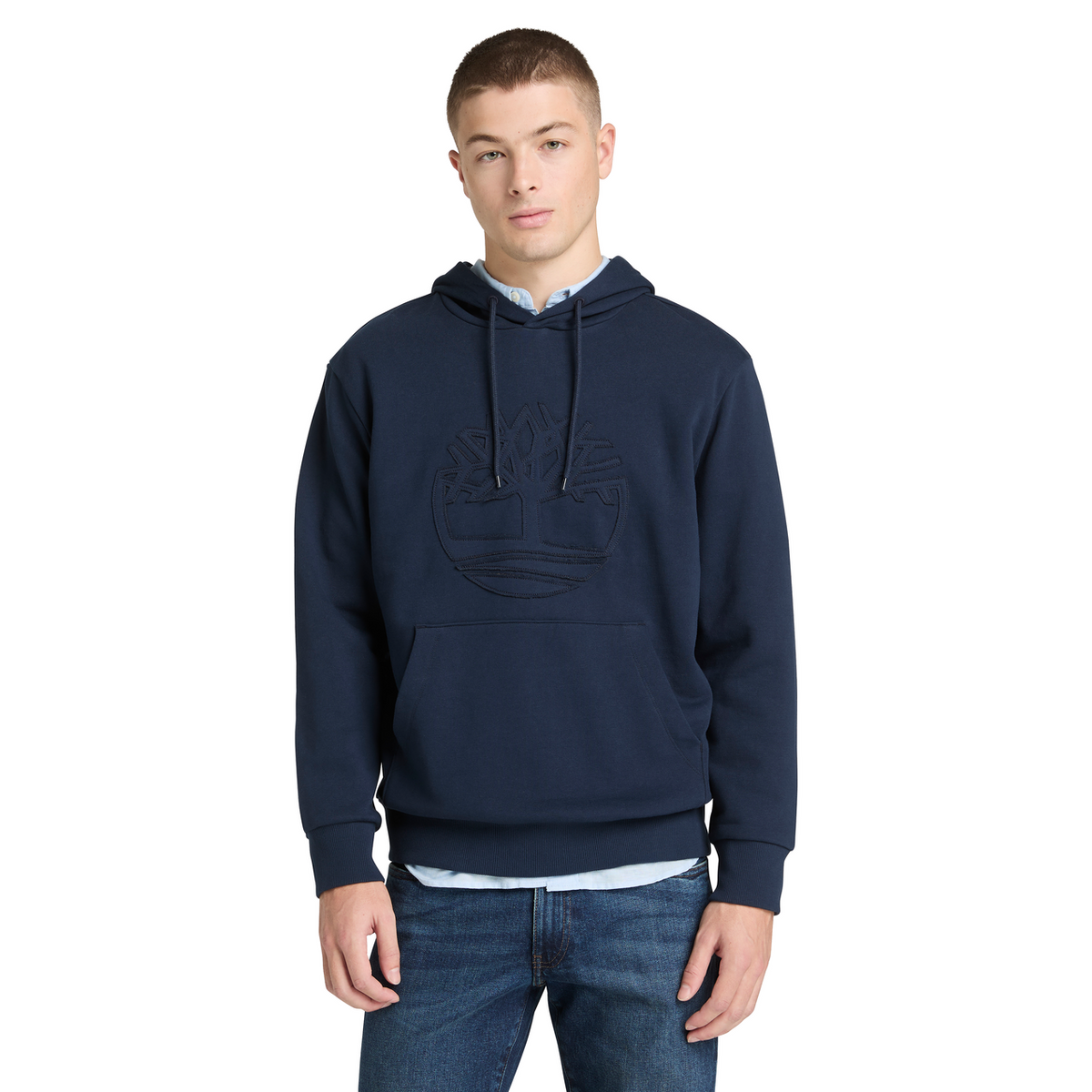 NORTHWOOD TREE LOGO PATCH LOOPBACK HOODIE - DARK SAPPHIRE