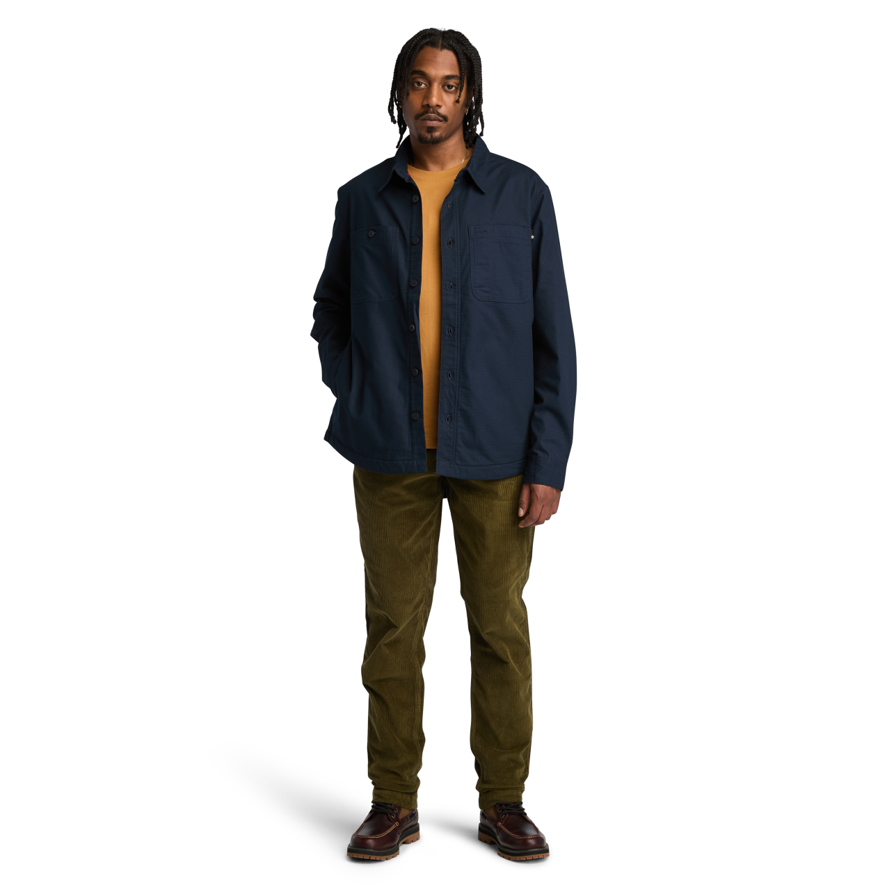 WINDHAM Printed Fleece Lined Overshirt - Dark Saphir