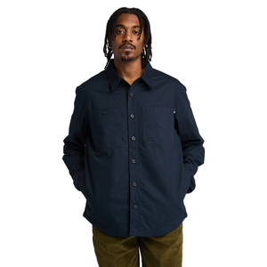 WINDHAM Printed Fleece Lined Overshirt - Dark Saphir