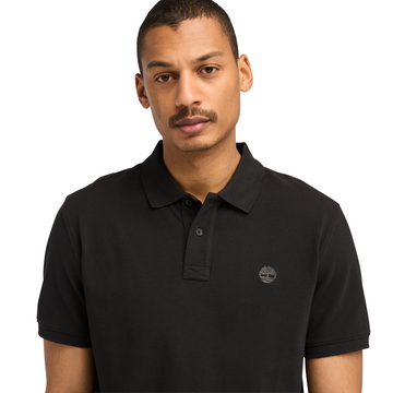 Men's Oyster River Chest Logo Short-Sleeve Polo - Black