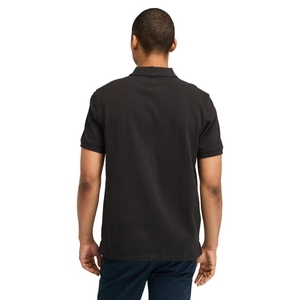 Men's Oyster River Chest Logo Short-Sleeve Polo - Black