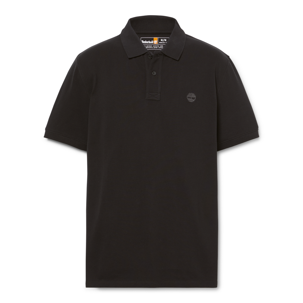 Men's Oyster River Chest Logo Short-Sleeve Polo - Black