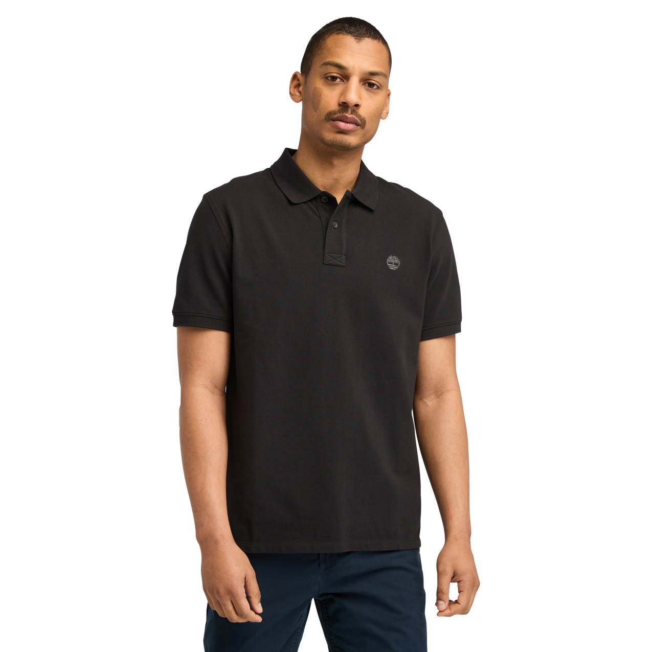 Men's Oyster River Chest Logo Short-Sleeve Polo - Black