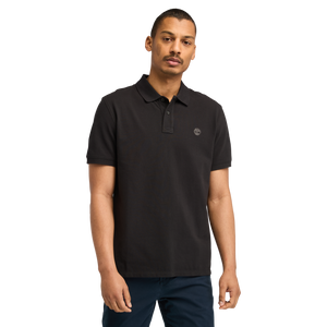 Men's Oyster River Chest Logo Short-Sleeve Polo - Black