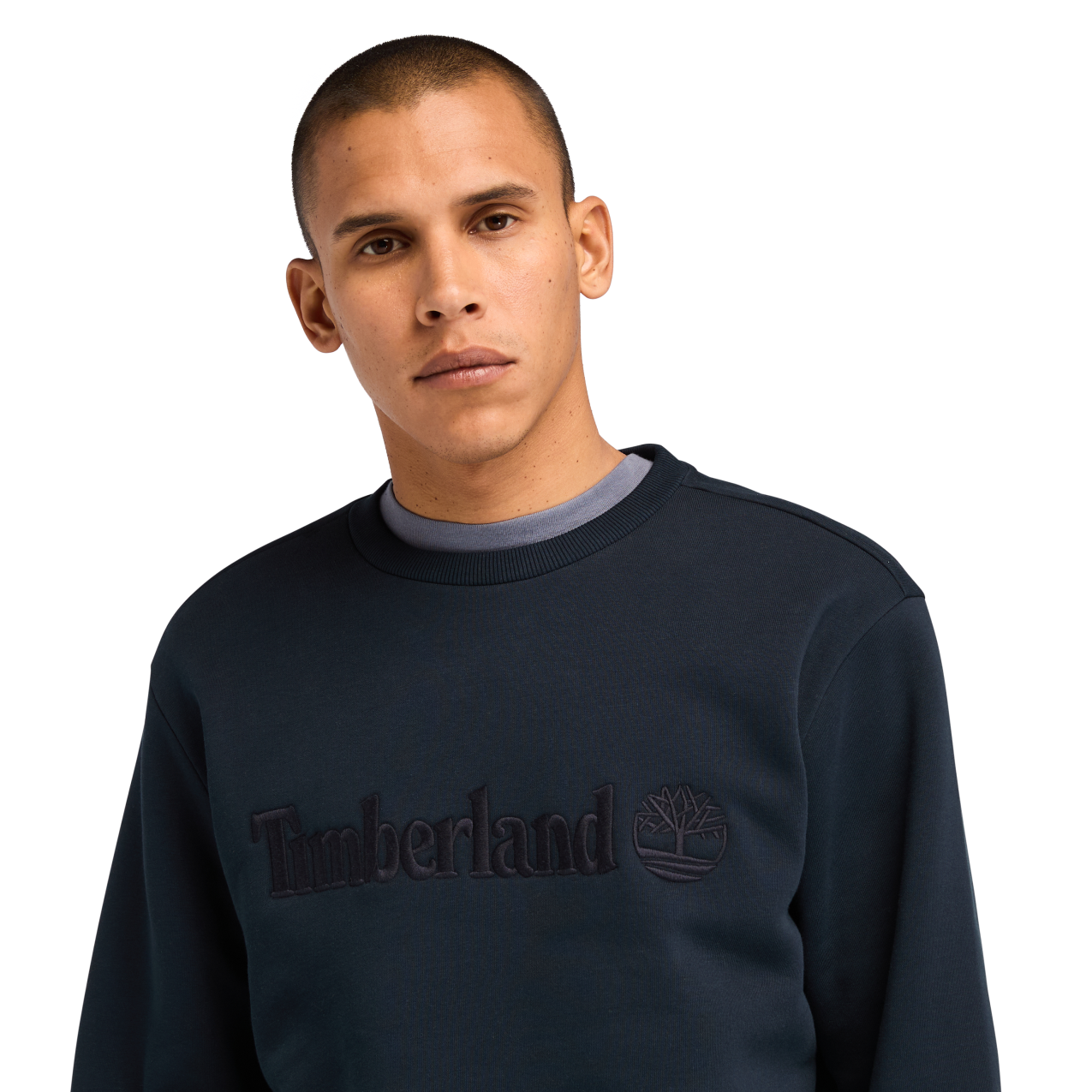 Embroidery Tonal Crew Neck