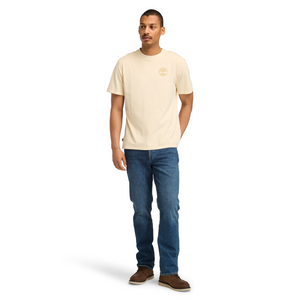 Merrymack River Garment Dye Back Graphic T-Shirt - Angora