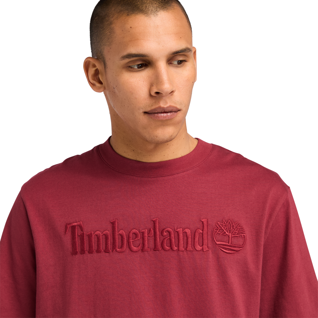 Tonal Embroidered Logo Tee -Cordovan