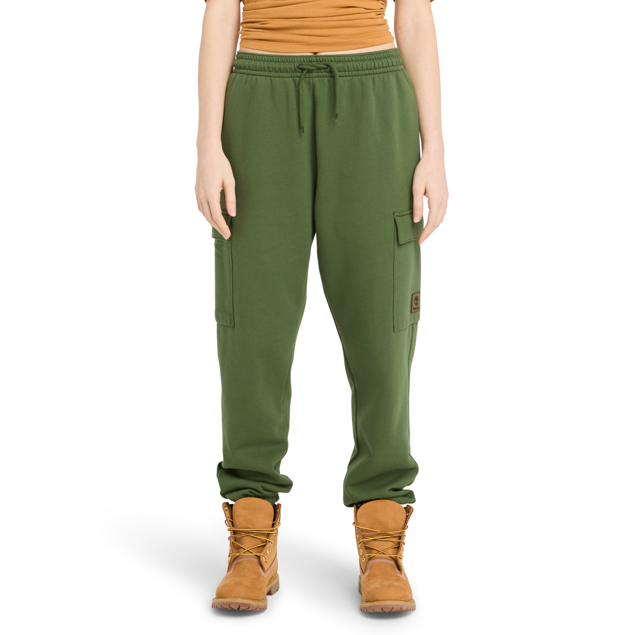 WOVEN BADGE CARGO SWEATPANT - Forest