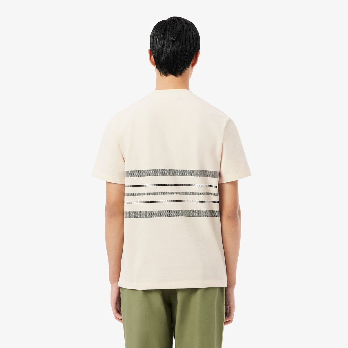T-shirt en Piqué rayé fabriqué en France - Crème