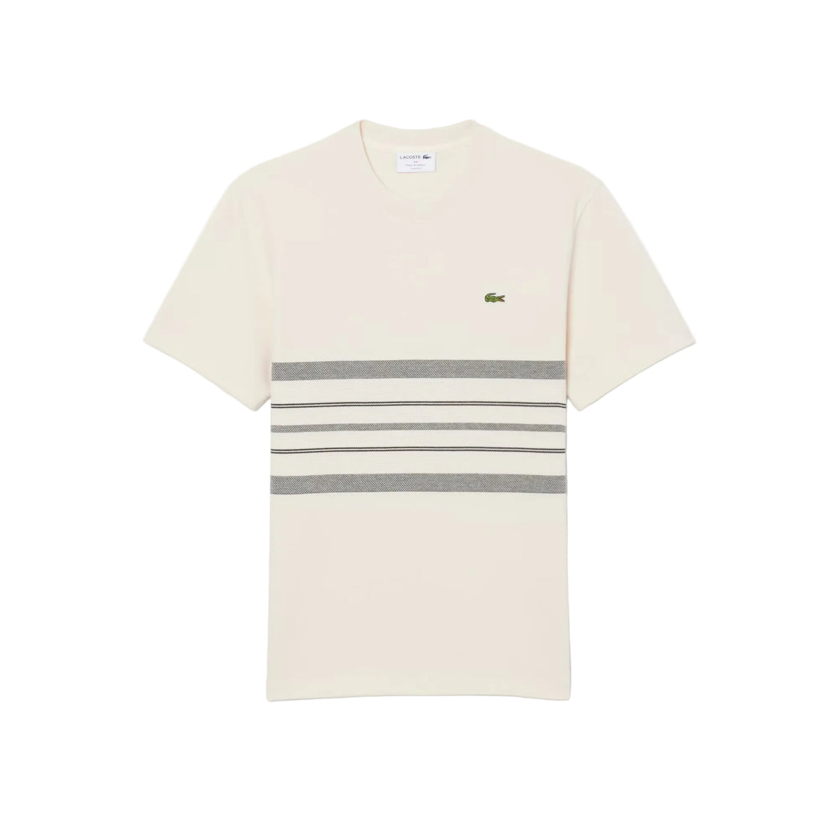 T-shirt en Piqué rayé fabriqué en France - Crème