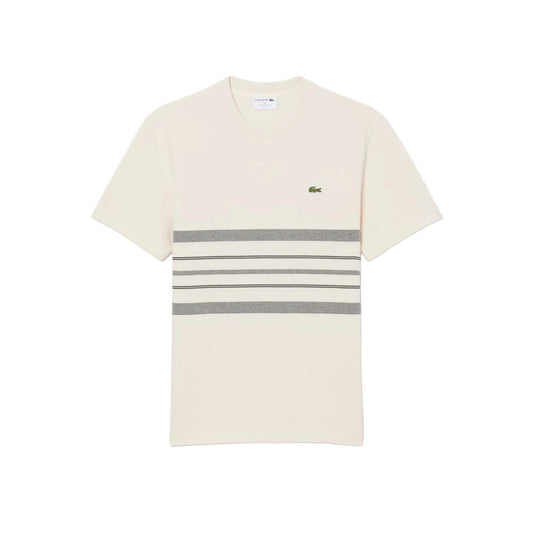 T-shirt en Piqué rayé fabriqué en France - Crème