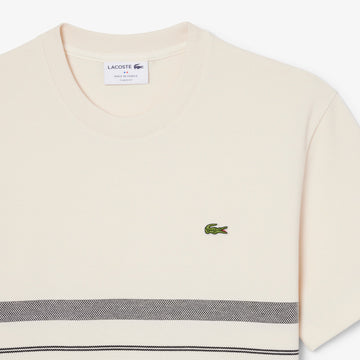 T-shirt en Piqué rayé fabriqué en France - Crème