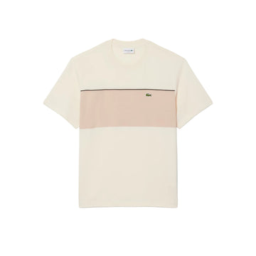 Colour-Block Cotton T-shirt - Ivory/Cream Beige