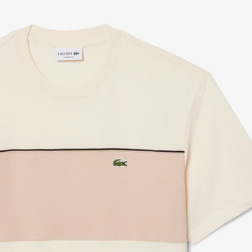 Colour-Block Cotton T-shirt - Ivory/Cream Beige