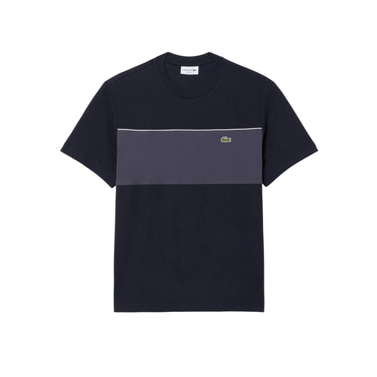 T-shirt en coton à blocs de couleur - Noir / Gris Foncé
