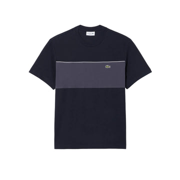 T-shirt en coton à blocs de couleur - Noir / Gris Foncé