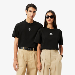 T-shirt coton imprimé signature - Noir