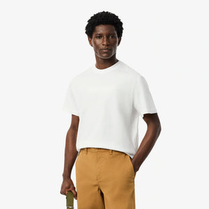 T-shirt coton brodé Lacoste Heritage - Blanc