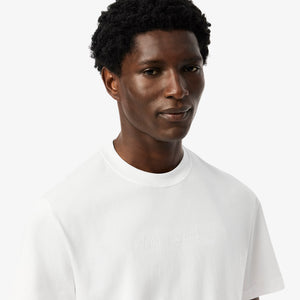 T-shirt coton brodé Lacoste Heritage - Blanc