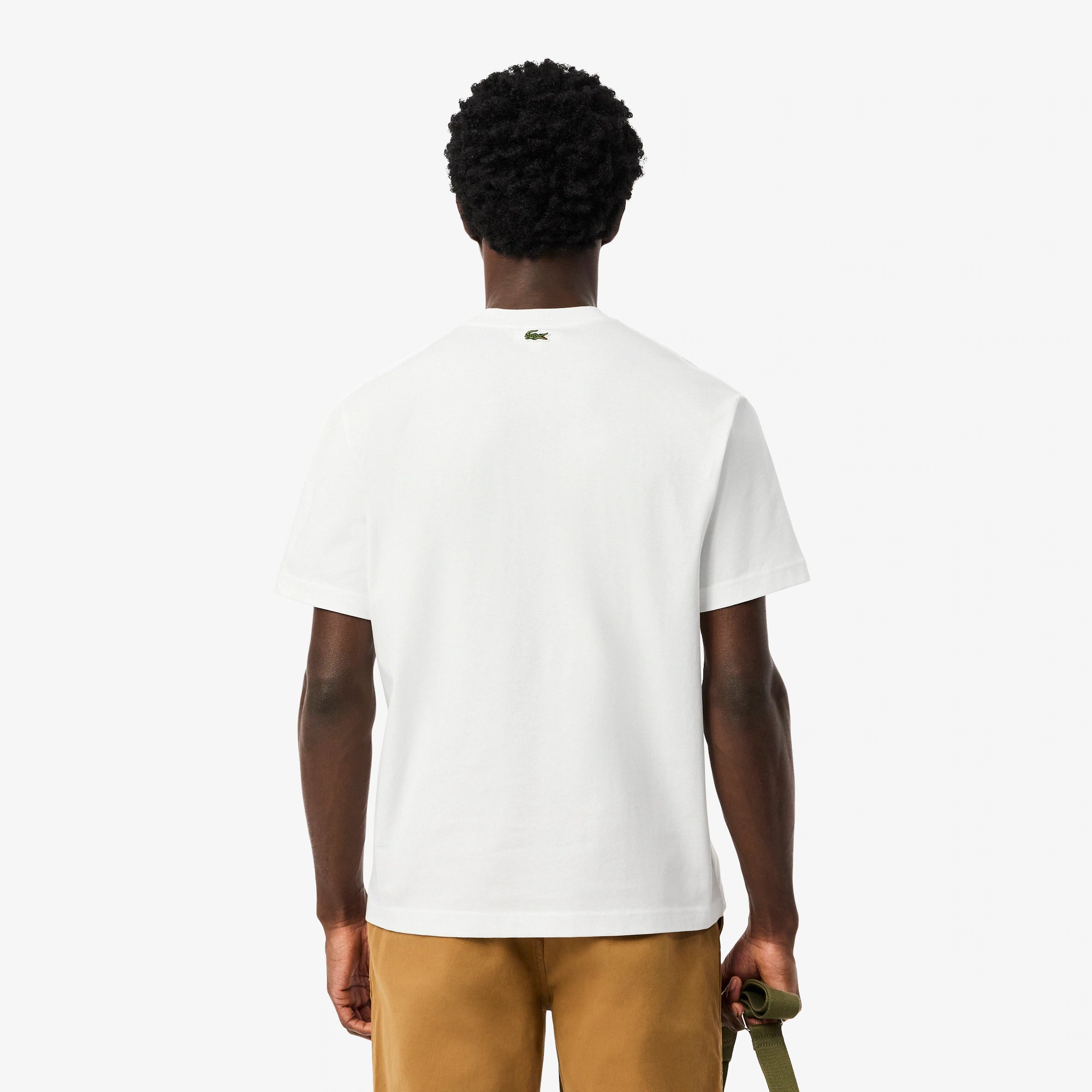 T-shirt coton brodé Lacoste Heritage - Blanc