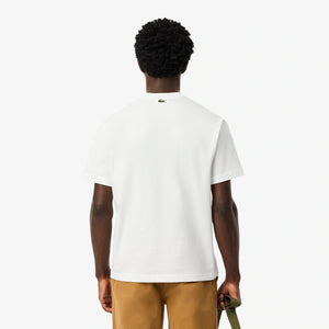 T-shirt coton brodé Lacoste Heritage - Blanc