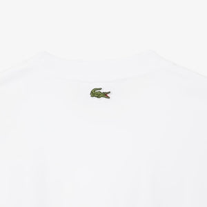 T-shirt coton brodé Lacoste Heritage - Blanc