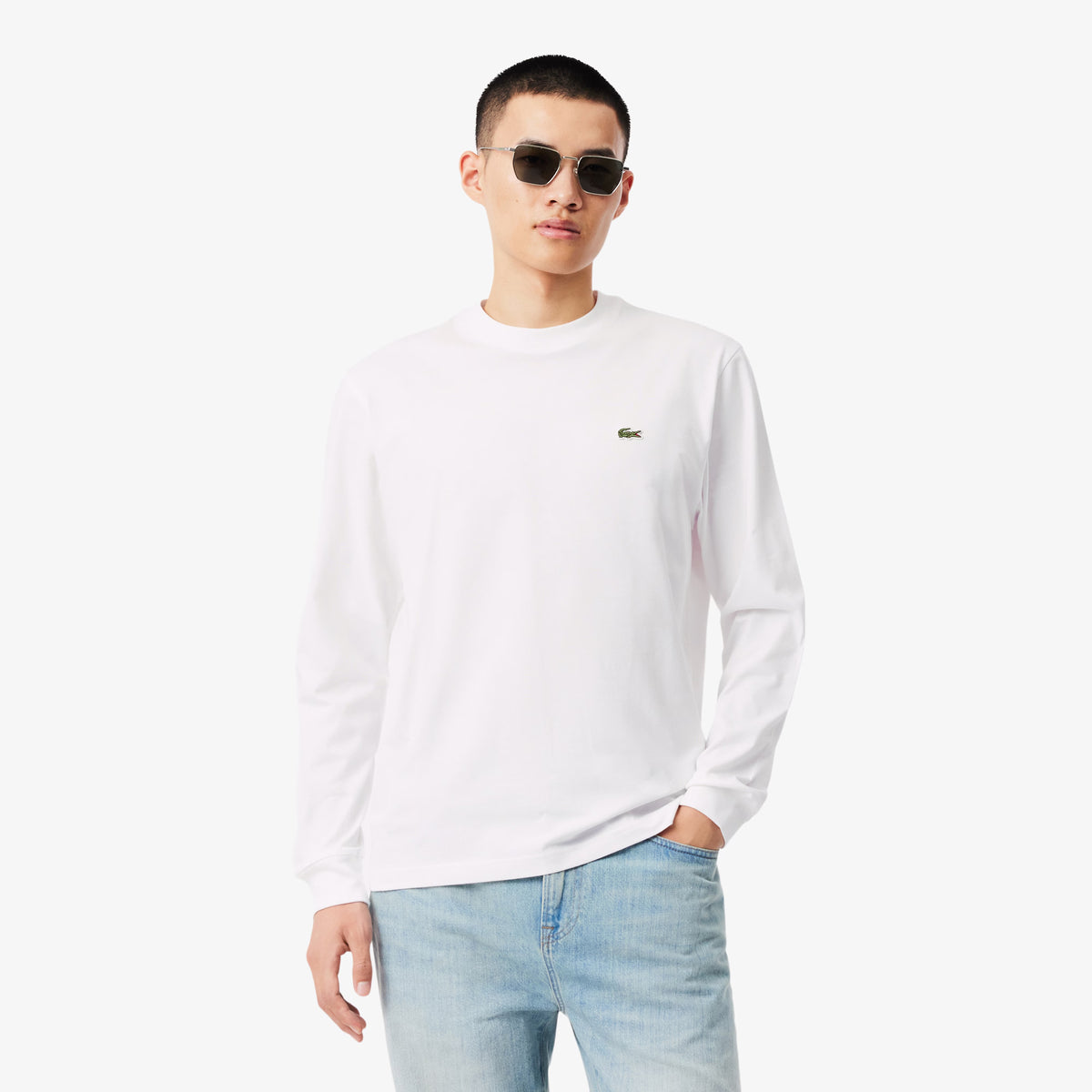 T-shirt manches longues coton - Blanc