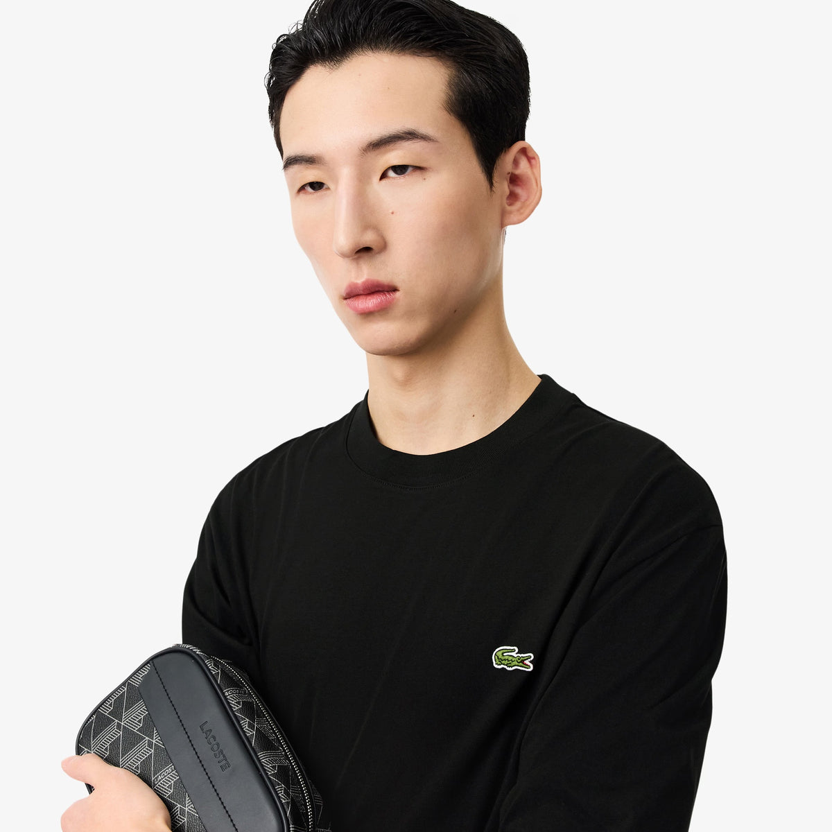 Men's Long Sleeve Cotton T-Shirt - Black