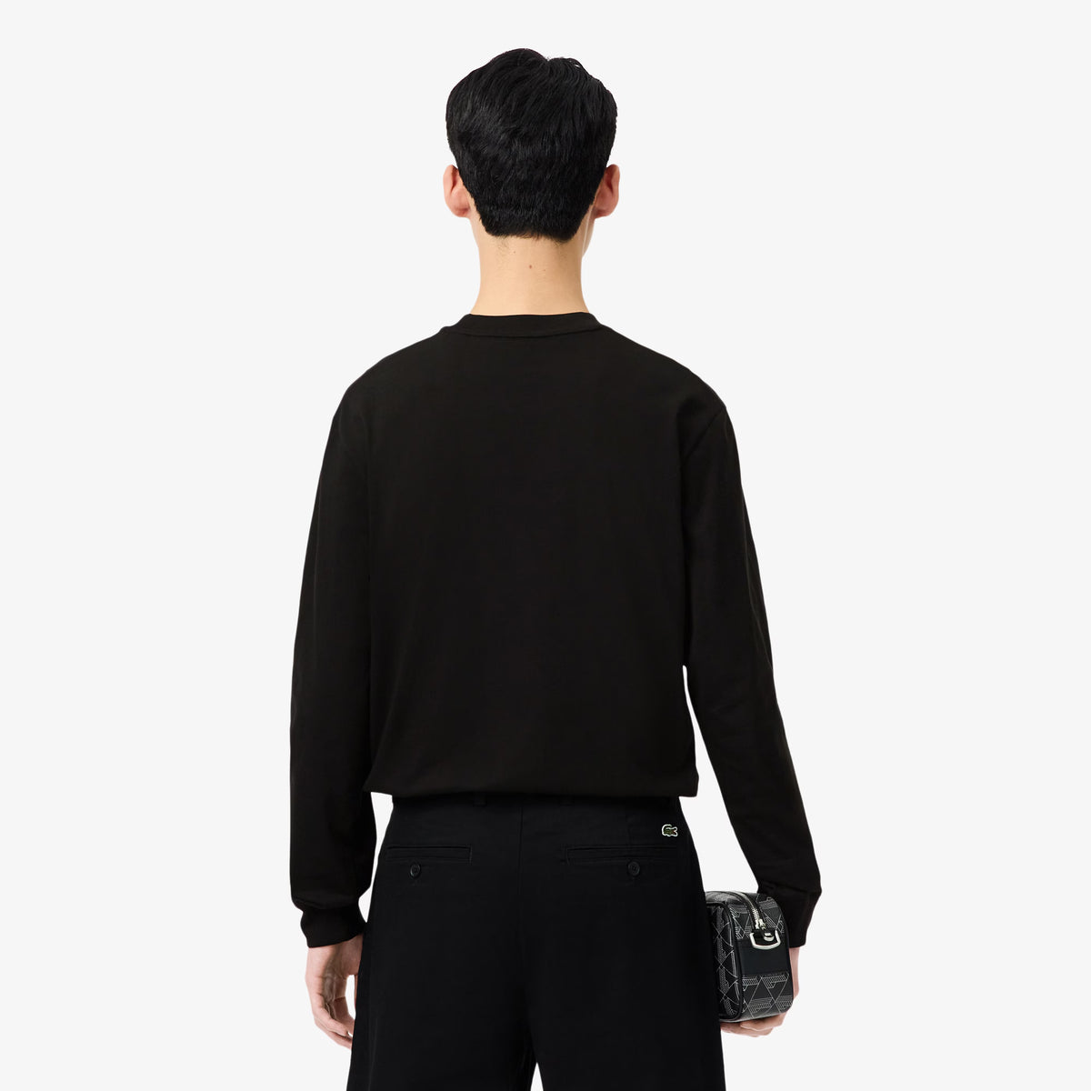 Men's Long Sleeve Cotton T-Shirt - Black