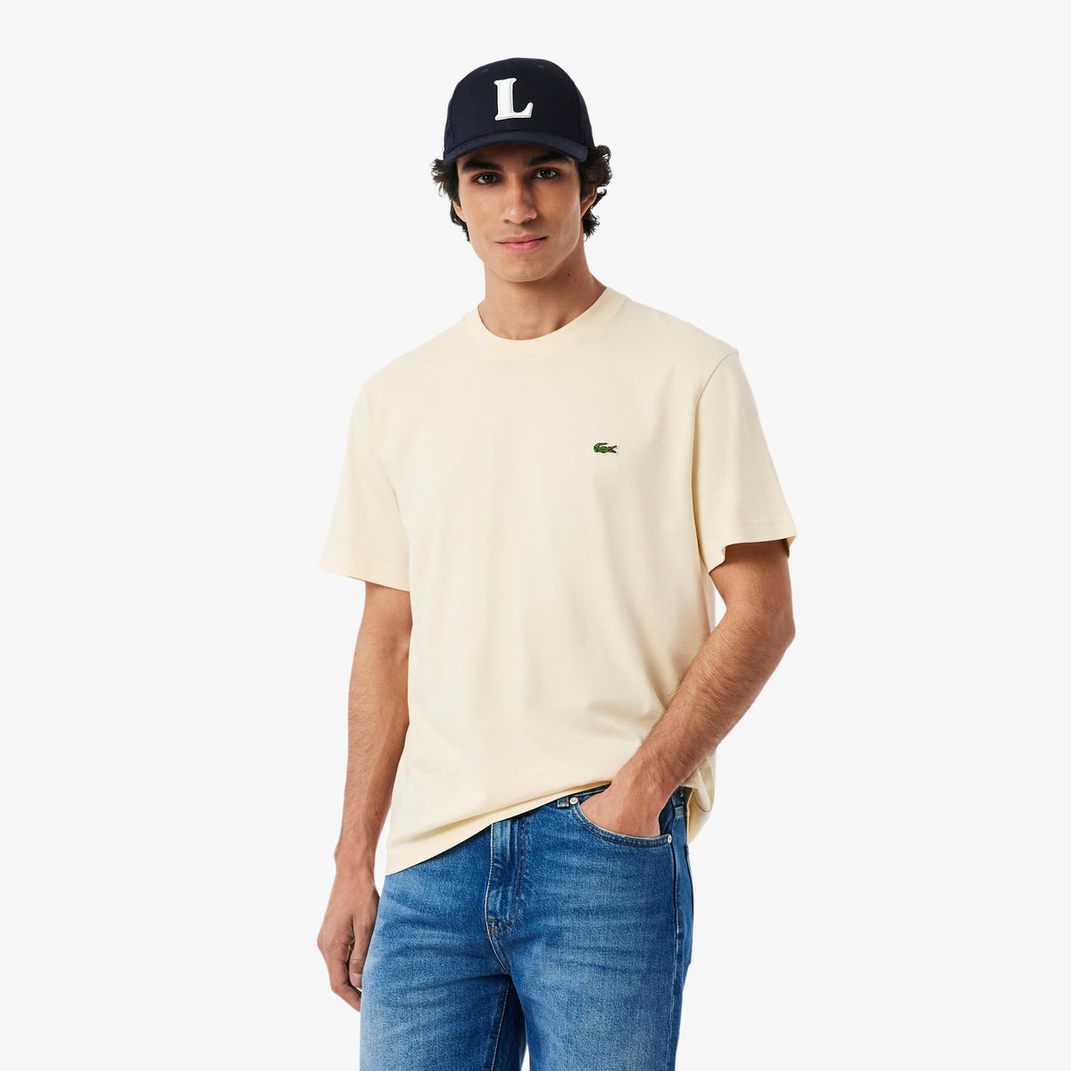 Cotton T-shirt classic fit - Beige