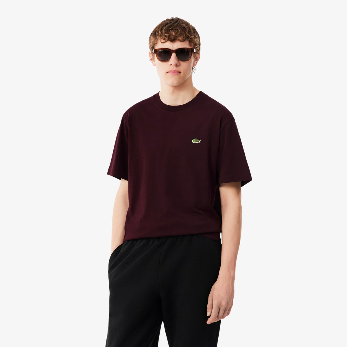 Cotton T-shirt classic fit - Maroon Burgundy