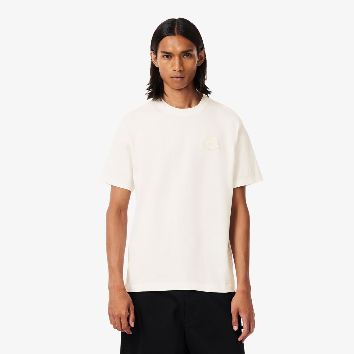 Embroidered Shield Accent Heavy Jersey T-shirt - White